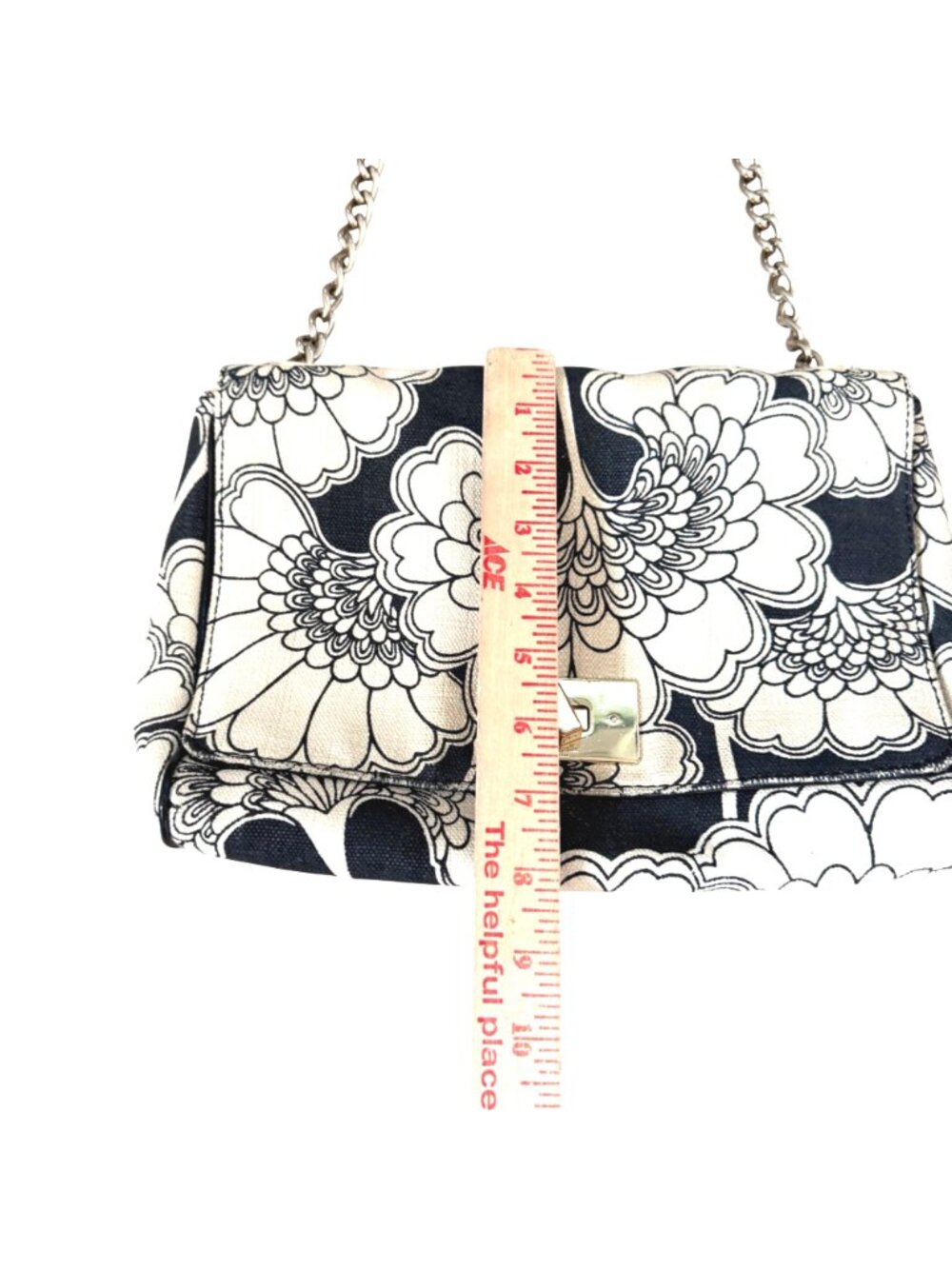Kate Spade Women's Handbag Japanese Floral Canvas Rare Find Bethany Black Cream - Picture 9 of 11